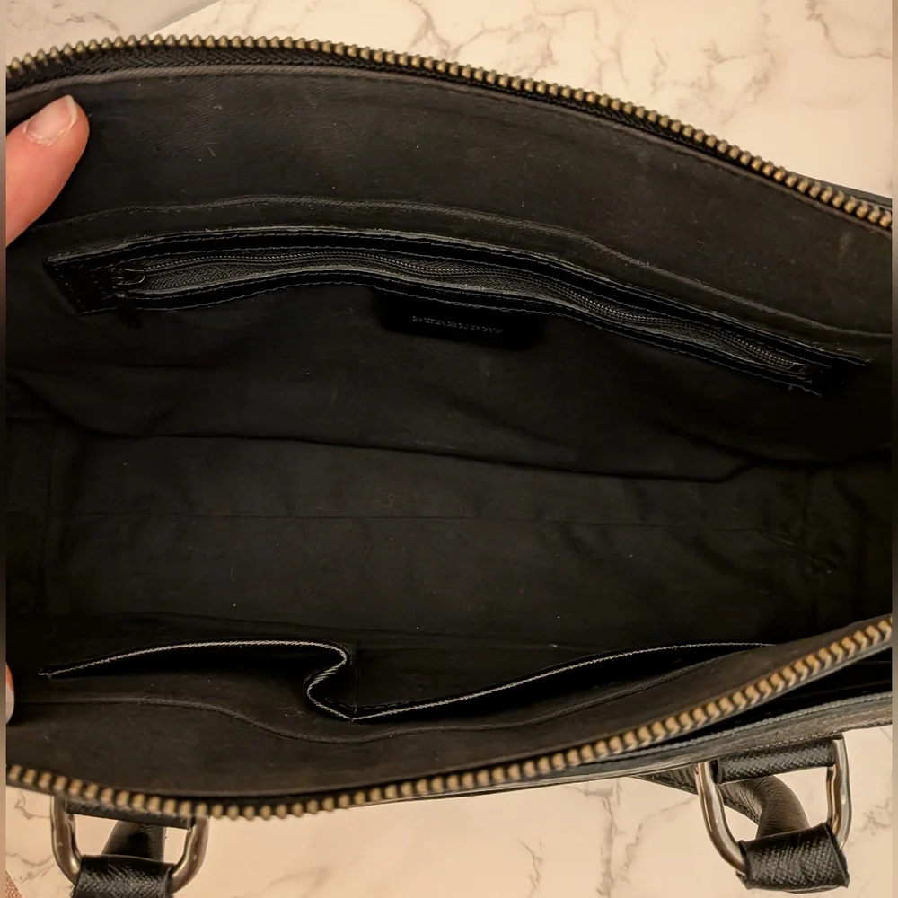 Burberry Beige Check Canvas Tote with Black Trim